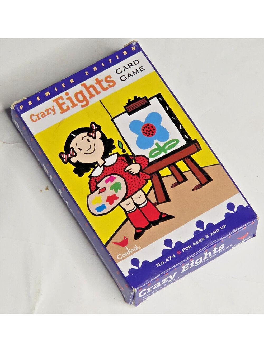 Vintage 1998 Cardinal Crazy Eights Card Game Premier Edition No 474 Original Art